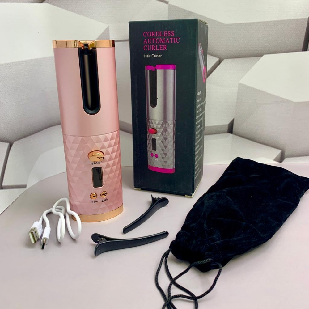 Беспроводные Бигуди Сordless automatic стайлер для завивки волос Розовый жемчуг / золото - фото 6 - id-p195497546