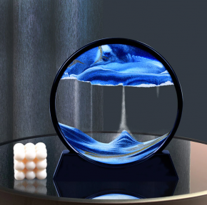 Песочная картина / картина - антистресс, 3D MOVING SANDSCAPES Синяя волна (круглая рамка) - фото 1 - id-p195447872
