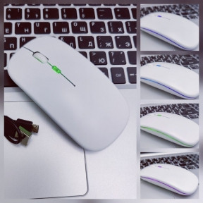 Беспроводная оптическая мышь Seven со световым эффектом (USB зарядка) Белая - фото 1 - id-p195497567