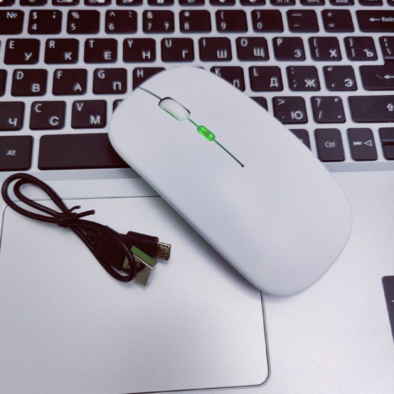 Беспроводная оптическая мышь Seven со световым эффектом (USB зарядка) Белая - фото 9 - id-p195497567