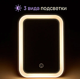 Зеркало косметическое настольное с LED - подсветкой (3 светорежима) Makeup Mirror, фото 7