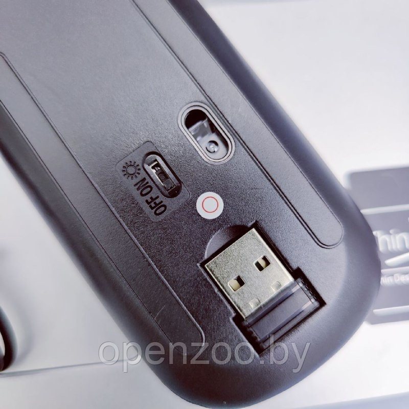 Беспроводная оптическая мышь Seven со световым эффектом (USB зарядка) Черная - фото 6 - id-p195499024
