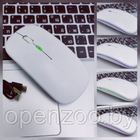 Беспроводная оптическая мышь Seven со световым эффектом (USB зарядка) Белая - фото 1 - id-p195499025