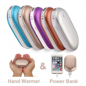 Грелка для рук и аккумулятор Power Bank Pebble Hand Warmer 5000 мАч Металл (серебро) - фото 1 - id-p103085561