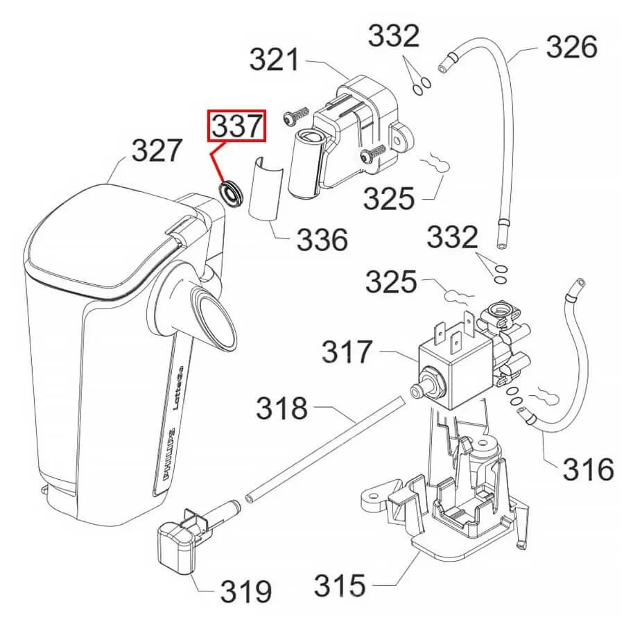 Уплотнитель кувшина-капучинатора кофемашины Philips-Saeco 421944083451 - фото 4 - id-p195528173