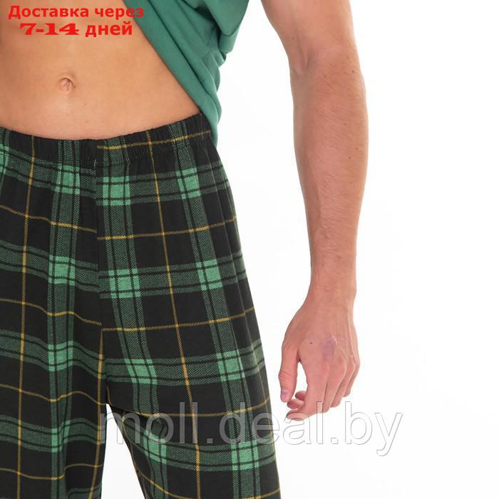 Комплект (футболка/брюки) мужской, цвет зеленый/клетка, размер 46 - фото 5 - id-p195464383