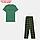 Комплект (футболка/брюки) мужской, цвет зеленый/клетка, размер 46, фото 6
