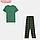 Комплект (футболка/брюки) мужской, цвет зеленый/клетка, размер 46, фото 8