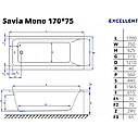 Ванна Savia Mono 170*75, фото 2