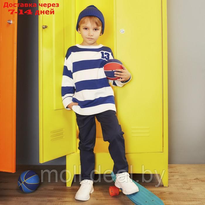 Джемпер детский KAFTAN, цвет белый/синий, р.32 (110-116 см) - фото 4 - id-p195465542