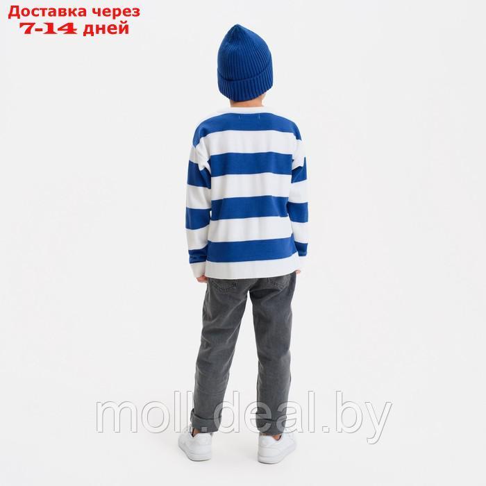 Джемпер детский KAFTAN, цвет белый/синий, р.34 (122-128 см) - фото 5 - id-p195465671