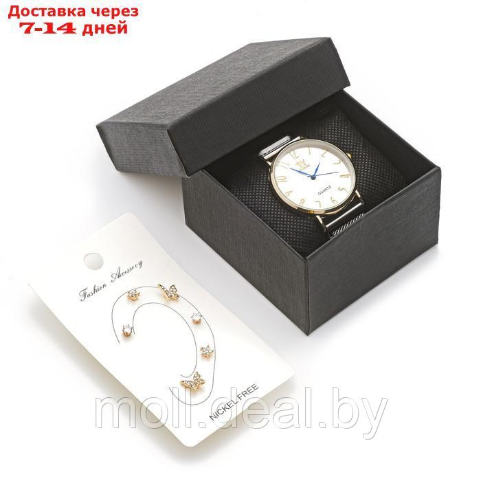 Подарочный набор 2 в 1 Часы наручные женские ShiKai 024 d=3.8 см , серьги