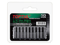 Насадка TORX T10*25 1/4"" 10шт блистер TOPTUL