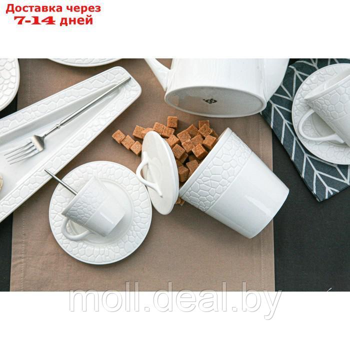 Кофейная пара Magistro "Паутина", чашка 100 мл, 10,5×7,5×7 см, блюдце d=15см - фото 1 - id-p195464140