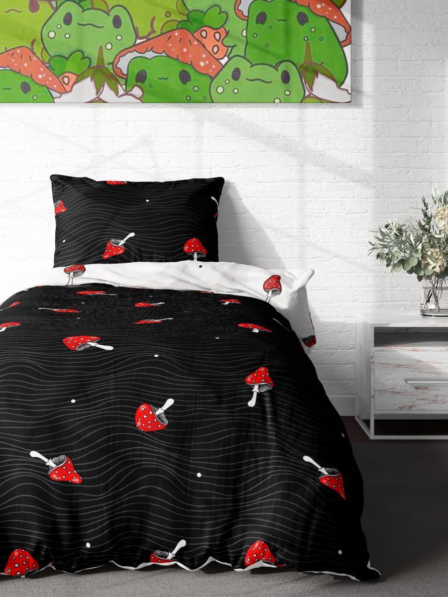 Комплект постельного белья 1,5 сп. перкаль Crazy Getup (нав. 70х70) арт. 16597-1/16597-2 Mushrooms