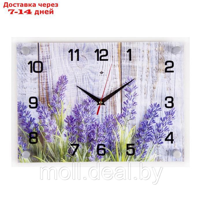 Часы настенные, серия: Интерьер, "Фиолетовые цветы", плавный ход, 25 х 35 см - фото 1 - id-p195465217