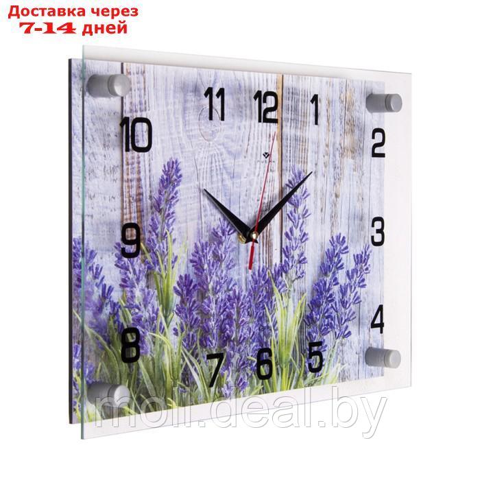 Часы настенные, серия: Интерьер, "Фиолетовые цветы", плавный ход, 25 х 35 см - фото 2 - id-p195465217