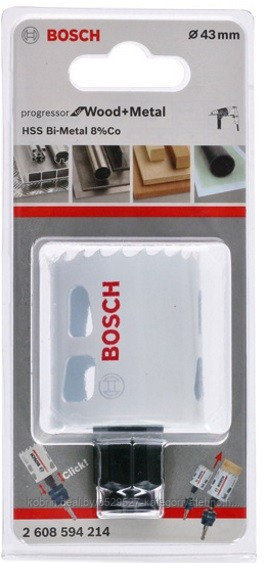 Биметаллическая коронка BOSCH BiM PROGRESSOR 43 mm, NEW