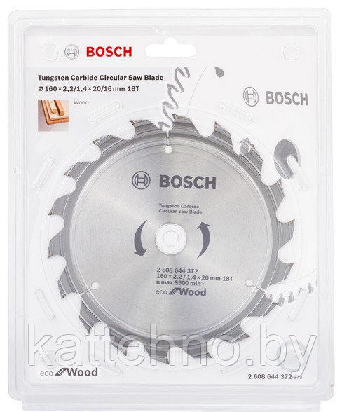 Пильный диск BOSCH ECO WO 160x20/16-18T