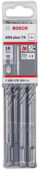 Сверло SDS-Plus BOSCH 7X д/арм.бетона 10x100x165мм (10 шт.)