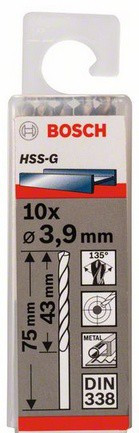 Сверло по металлу BOSCH HSS-G 3.9ММ 10 шт.