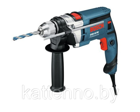 Дрель ударная BOSCH GSB 16 RE Set. патрон мет