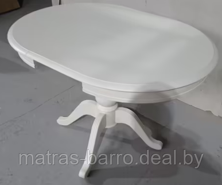 Стол обеденный круглый раскладной Фабрицио из массива диаметр 90 см (тон 9, белая эмаль) - фото 8 - id-p137937340
