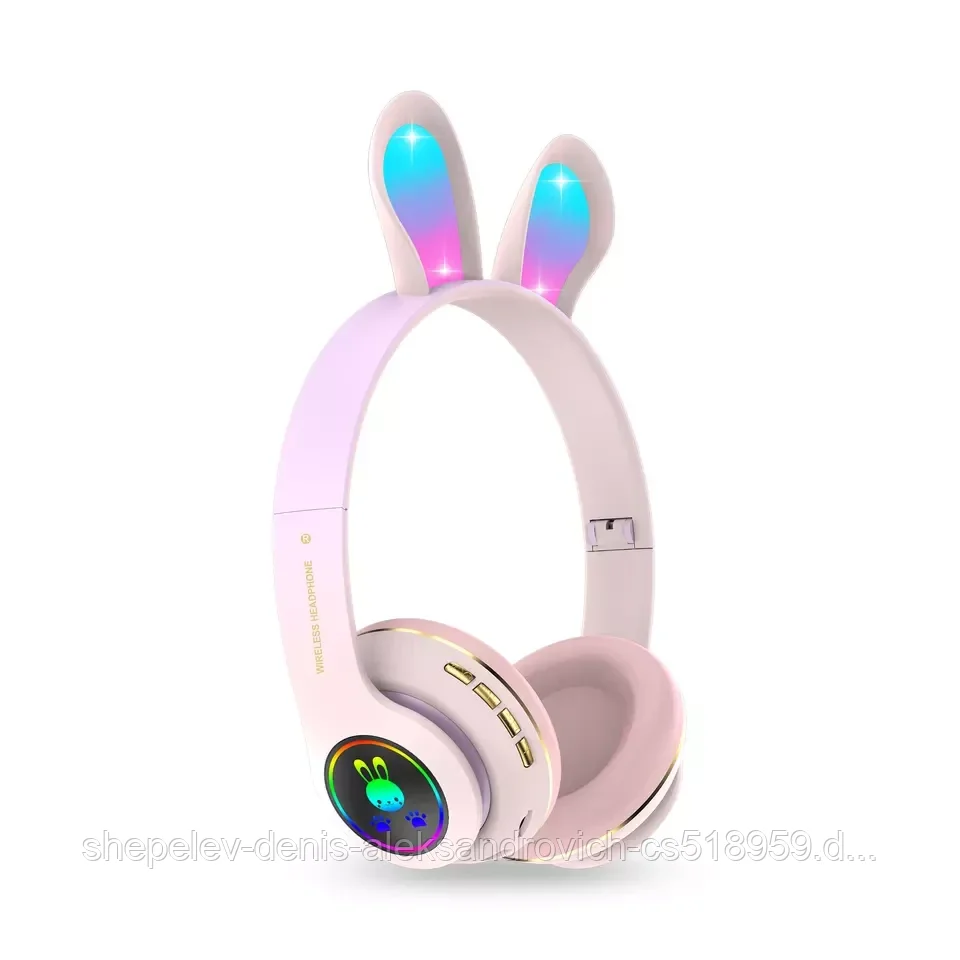 Беспроводные наушники Кроличьи Ушки RABBIT EAR PM-08 цвет : розовый, мятный, сиреневый