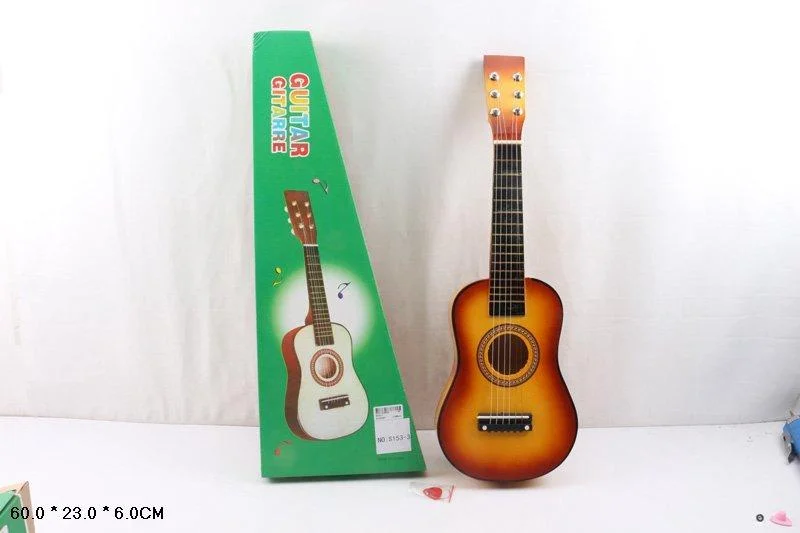 Деревянная шестиструнная гитара 60 см, детская игрушечная гитара для детей, музыкальные инструменты детские - фото 2 - id-p88617891