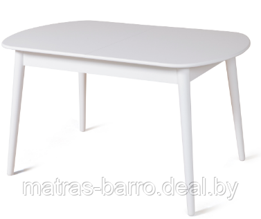 Обеденный стол раскладной Эней (массив+шпон) в тонировке Cream White - фото 3 - id-p61888640