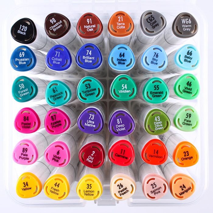 Маркеры для скетчинга (двусторонние) (набор 36 цветов) - фото 6 - id-p195609499
