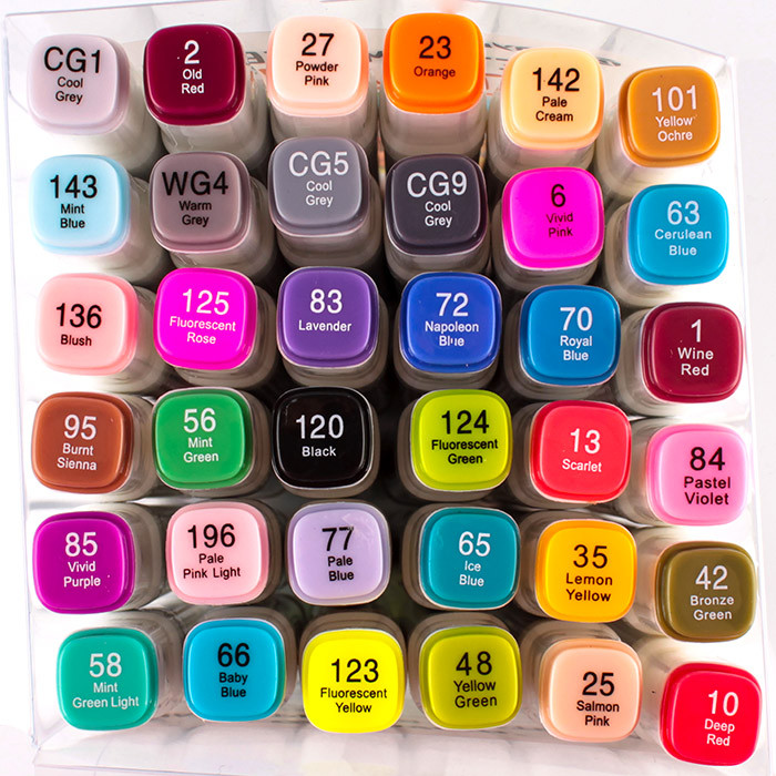 Маркеры для скетчинга (двусторонние) (набор 36 цветов) - фото 3 - id-p195609552