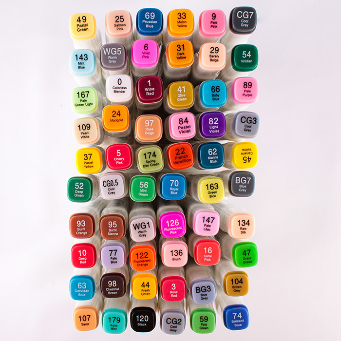 Маркеры для скетчинга (двусторонние) (набор 60 цветов) - фото 2 - id-p195610378