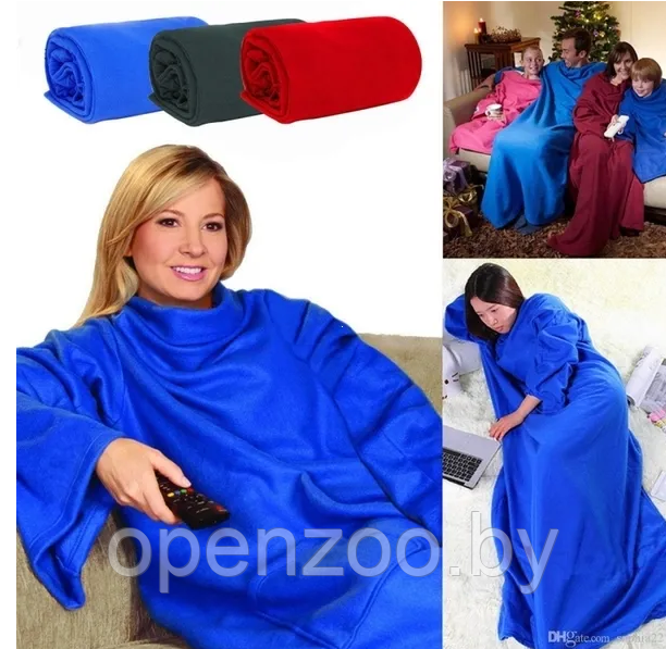 Теплый и уютный плед с рукавами SNUGGIE Купи сейчас Черный - фото 8 - id-p104683657