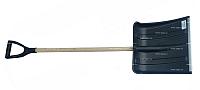 Лопата снеговая СНЕЖОК с алюм. планкой с дер. чер. 1-го сорта и V-ручкой (0,045 X 0,38 X 1,4 м) (в36,5/ш36)