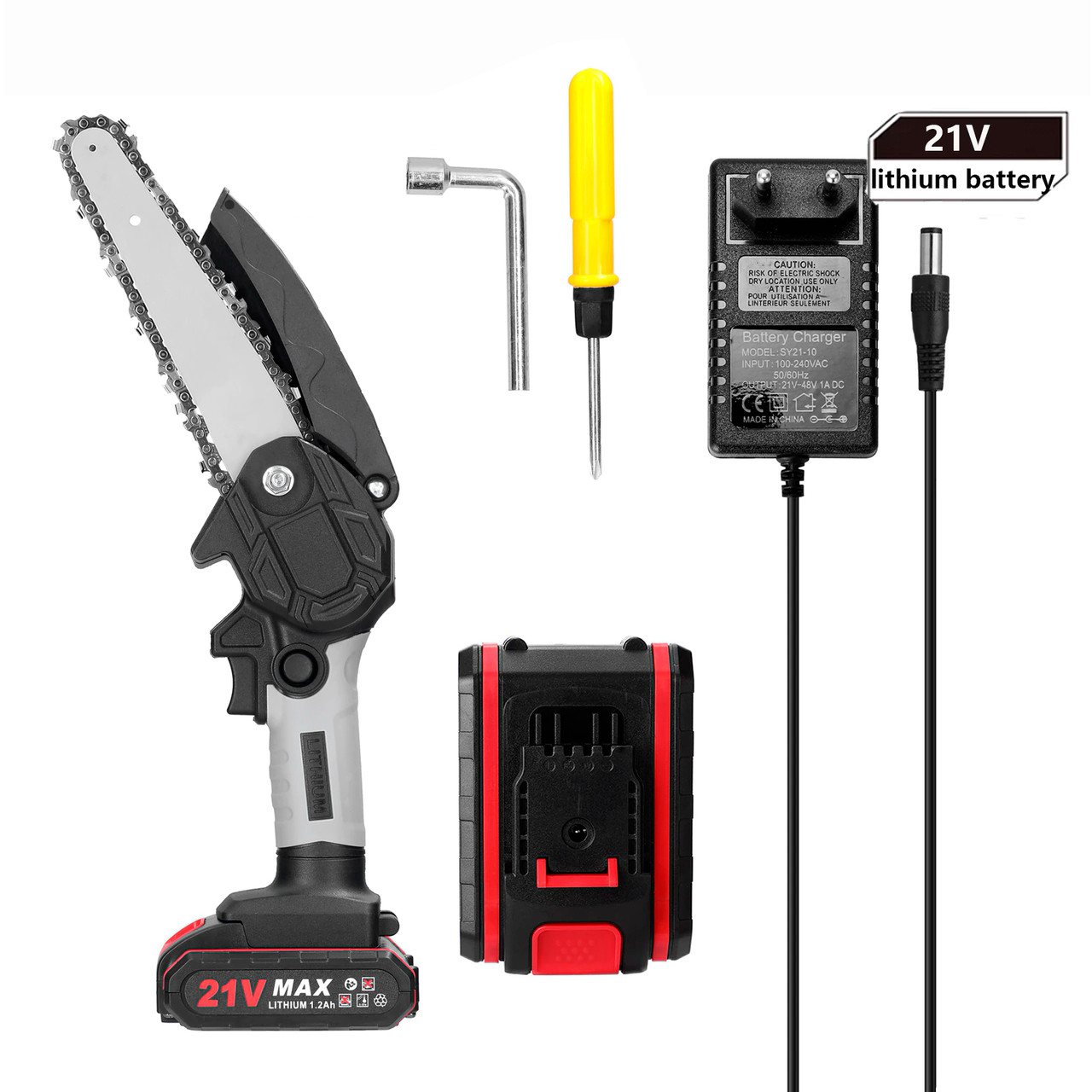 Электрическая цепная пила 6 дюймов + 2 аккумулятора Lithium Electric Tool