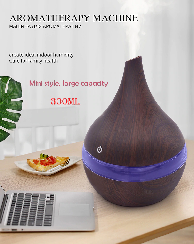 Увлажнитель (аромадиффузор) воздуха Mini Atomization Humidifier, с разноцветной подсветкой ,300 ml, 220V - фото 5 - id-p195622054