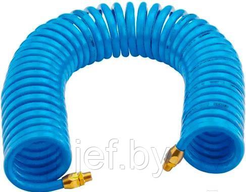 Пневмошланг витой полиуретановый 08 х 12мм х 6м со штуцером 1/4"(male) SUMAKE UB801260FA, фото 2