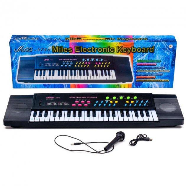 Детский синтезатор с микрофоном Miles 3738 Electronic Keyboard - фото 1 - id-p169632225