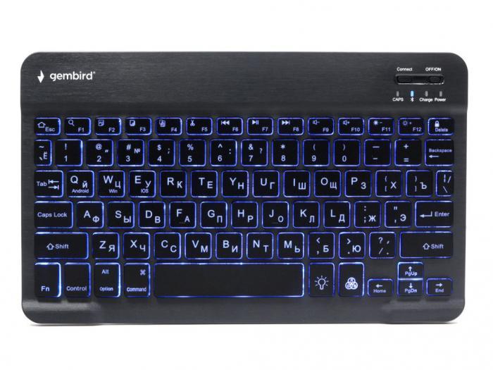 Беспроводная Bluetooth мини клавиатура с подсветкой Gembird KBW-4 для компьютера - фото 1 - id-p194001075