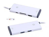 Хаб USB Baseus Lite Series 6-Port Type-C HUB Type-C - HDMI+2xUSB 3.0+PD+SD/TF White WKQX050102