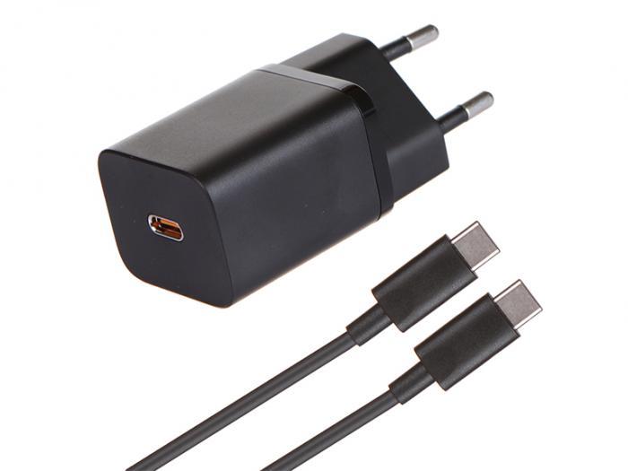 Зарядное устройство Baseus Super Si Quick Charger 1C 25W EU Sets + кабель Type-C 3A 1m Black TZCCSUP-L01 - фото 1 - id-p195064233
