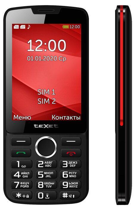 Кнопочный мобильный телефон TEXET TM-308 Черный/красный - фото 2 - id-p195064423