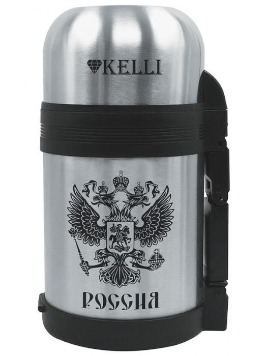 Термос для еды с широким горлом Kelli KL-0911 1 литр из нержавейки - фото 1 - id-p195609196