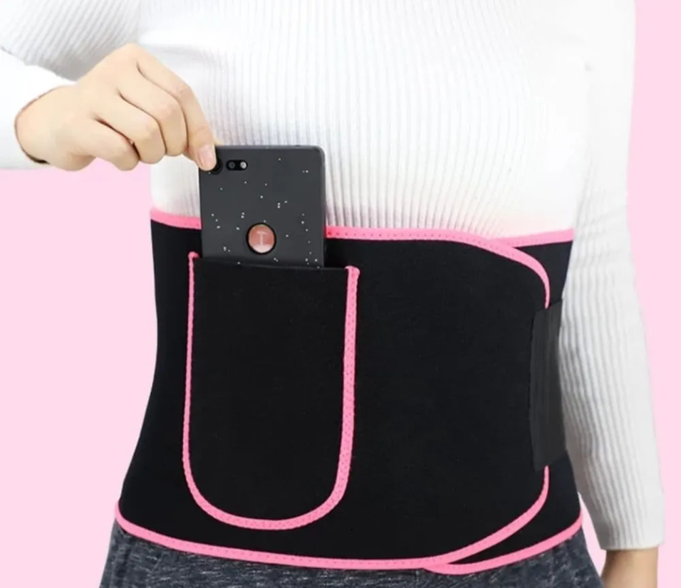 Пояс для похудения c кармашком для смартфона Best Gird для мужчин и женщин Черный с розовым - фото 8 - id-p195630463