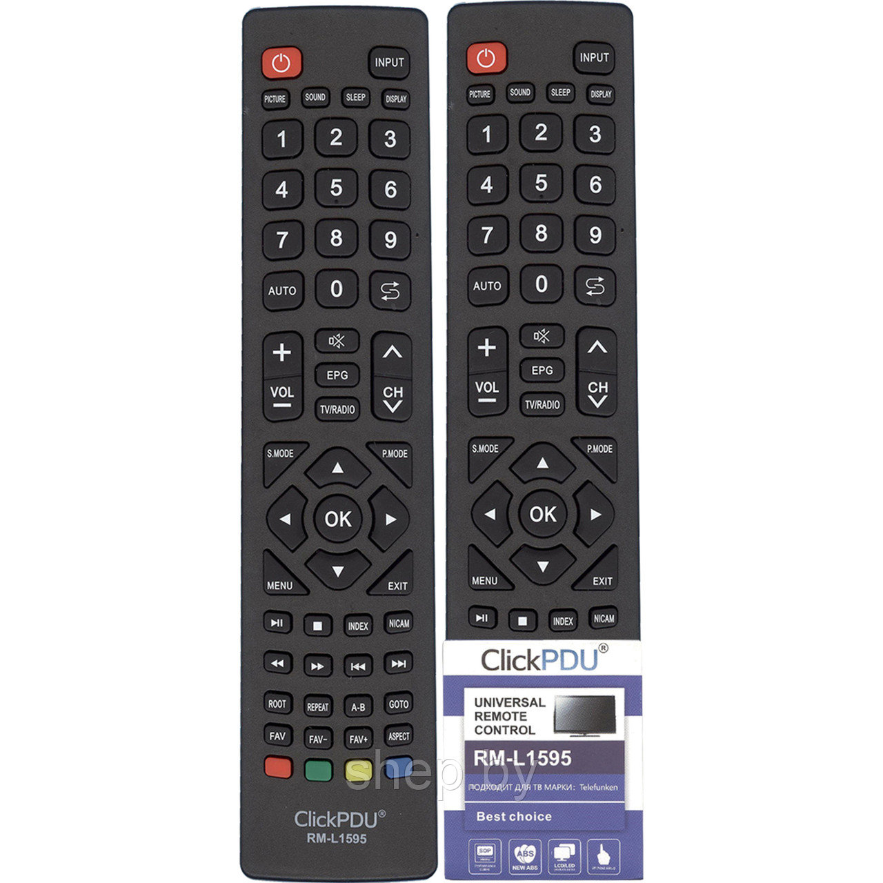 Пульт ClickPDU Telefunken RM-L1595 универсальный LCD