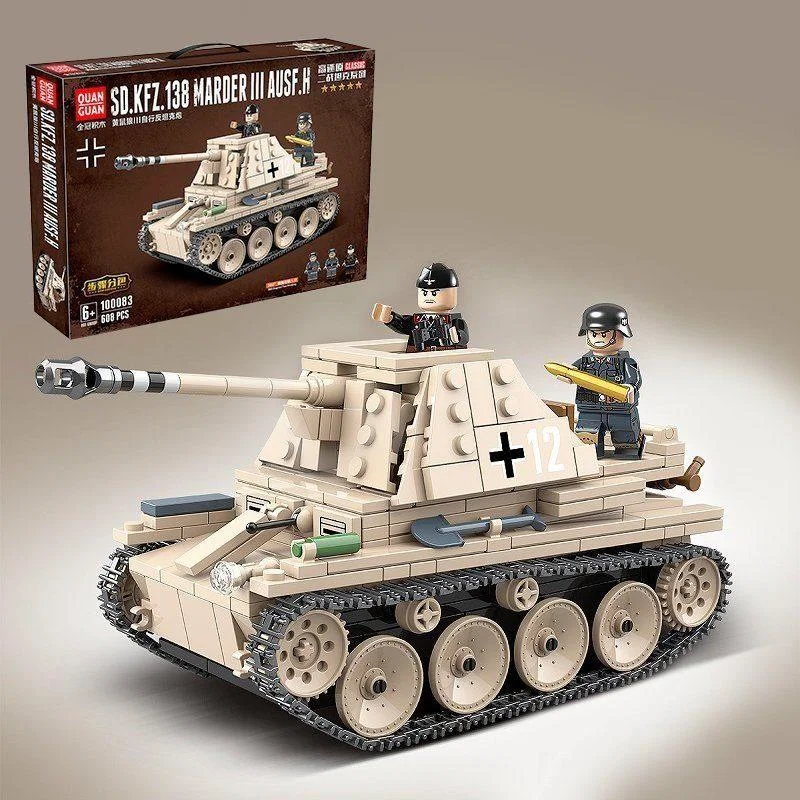 Конструктор Немецкая противотанковая САУ Marder III, 608 дет.,100083, аналог LEGO (Лего)