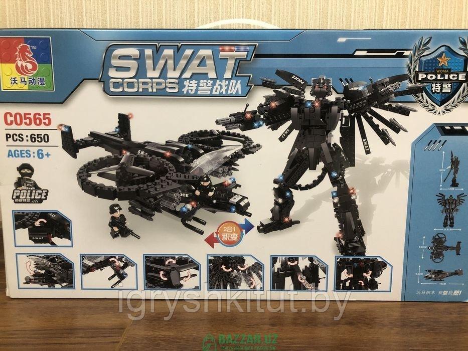 Конструктор WOMA Swat 2 в 1 "Истребитель. Черный Скорпион", 650 дет. - фото 2 - id-p195634592