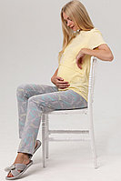 7ЕМ2308-51134 Пижама для беременных и кормящих женщин желтый/серый