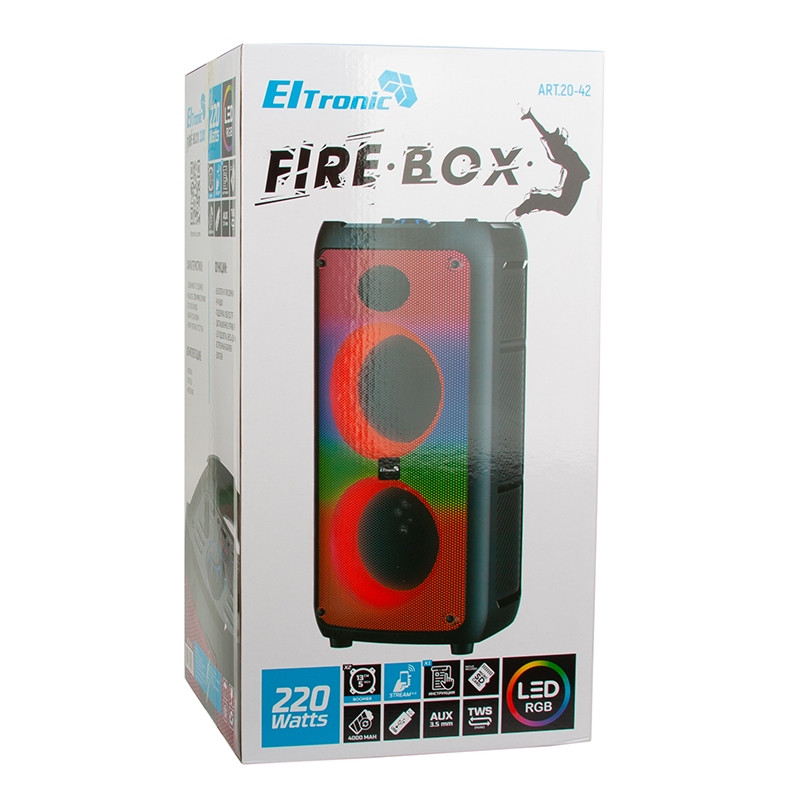 Портативная bluetooth колонка Eltronic FIRE BOX 220 Watts арт. 20-42 с LED-подсветкой и RGB светомузыкой, - фото 8 - id-p195646323